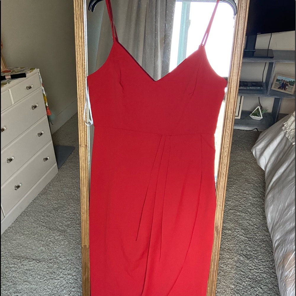 Lulus Reinette Rust Midi Dress